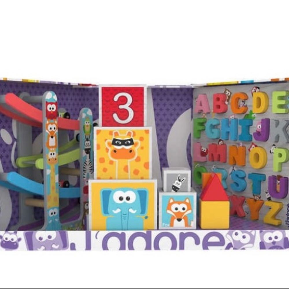 New In Box J'Adore Wooden Toys Gift Set For Infants/Toddlers -Christmas gift